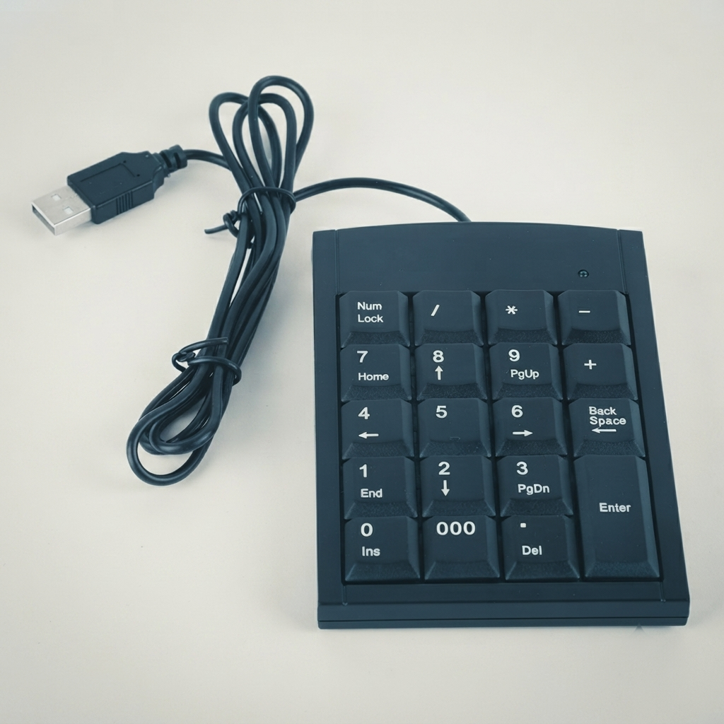 Portable Mini USB Numeric Keypad – Plug & Play Number Keyboard for Laptop & PC