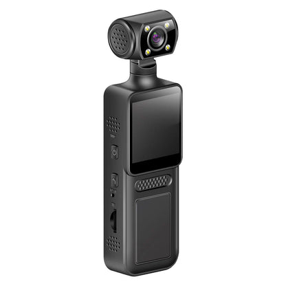 4K Pocket Camera Recorder – Portable Video Camera with 180° Rotation & Night Vision