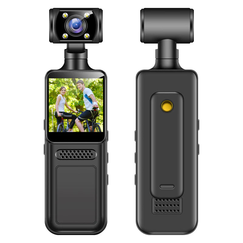 4K Pocket Camera Recorder – Portable Video Camera with 180° Rotation & Night Vision