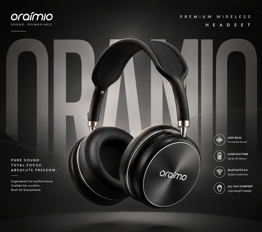 Oraimo i15 Stereo Wireless Headset – Bluetooth 5.3 with Active Noise Cancellation (ANC)