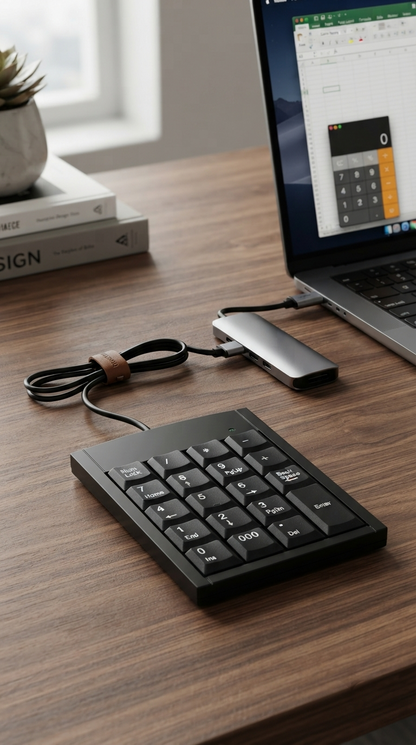 Portable Mini USB Numeric Keypad – Plug & Play Number Keyboard for Laptop & PC