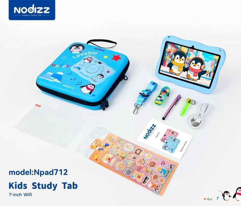 Nodizz Npad712 Kids Tablet – Android Tablet with 6GB RAM, 128GB Storage & Protective Case