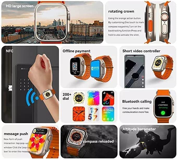 T800 Smartwatch 1.99" – Bluetooth Call Smartwatch with Fitness & Health Tracking